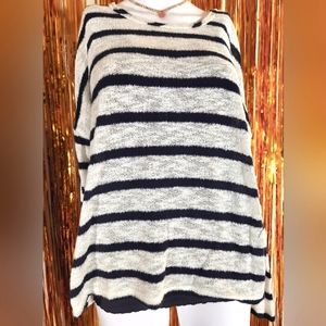 Soul Cake Medium Black & White Striped Long Sleeve Top